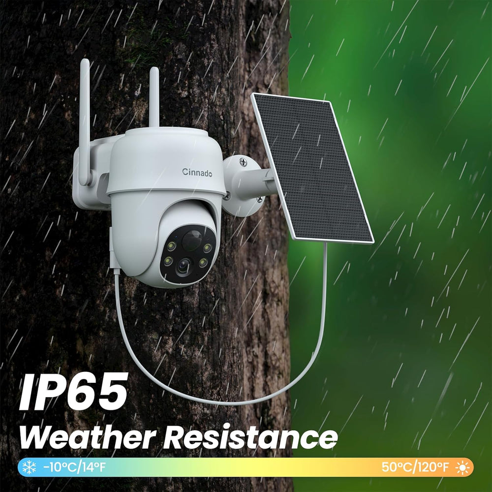 Cinnado 2K Outdoor Cameras for Home Security Solar Powered White B6 4 Pack