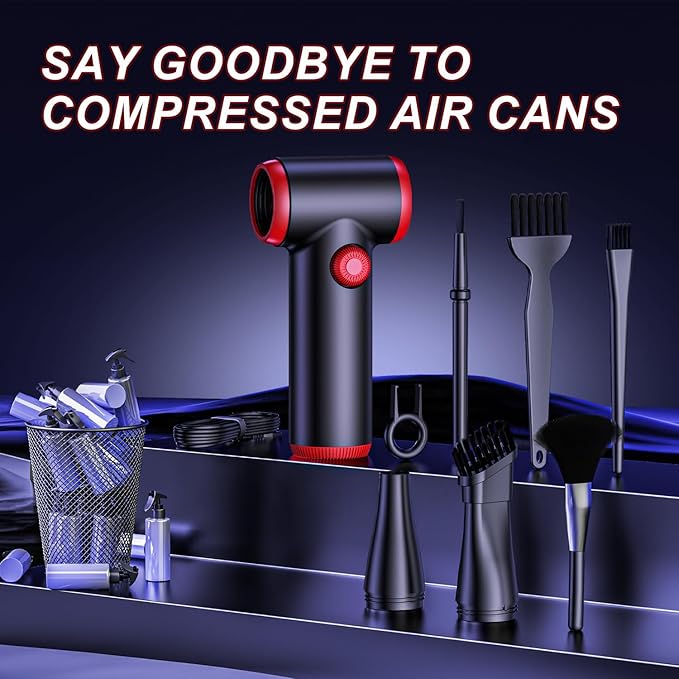 ATEngeus Compressed Air Duster, Stepless Speed Electric Air Duster, 100500RPM