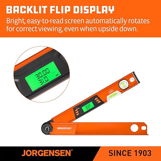 JORGENSEN Digital Angle Finder, Protractor Digital Level