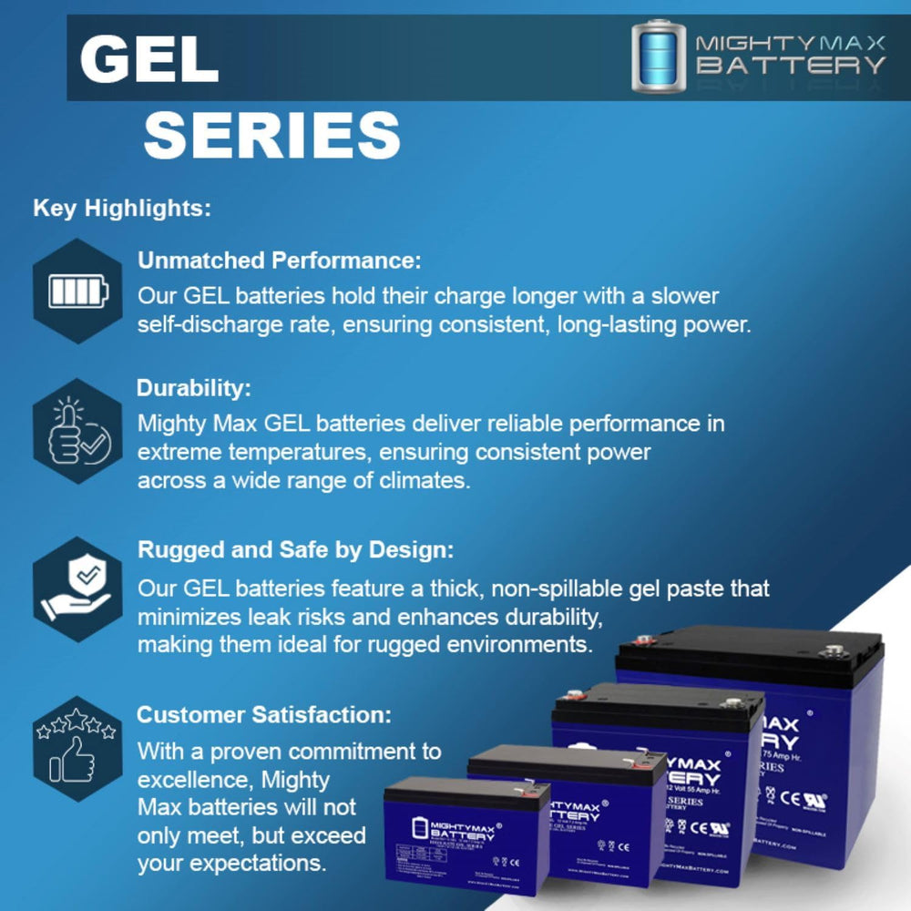 Mighty Max Battery ML22-12 GEL - 12 Volt 22 AH, GEL Type, Internal Thread (IN...