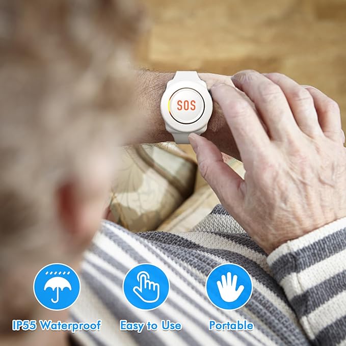 Daytech Wireless Caregiver Pager Wrist Call Button Personal Help Alert Pager