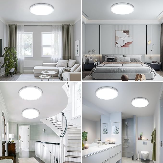 SunRider 6-Pack LED Flush Mount Ceiling Light Fixture, 5000K Daylight White