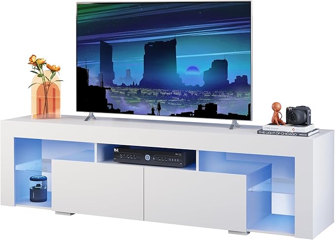 WLIVE TV Stand for 65 to 70 Inch TV, Modern Entertainment Center
