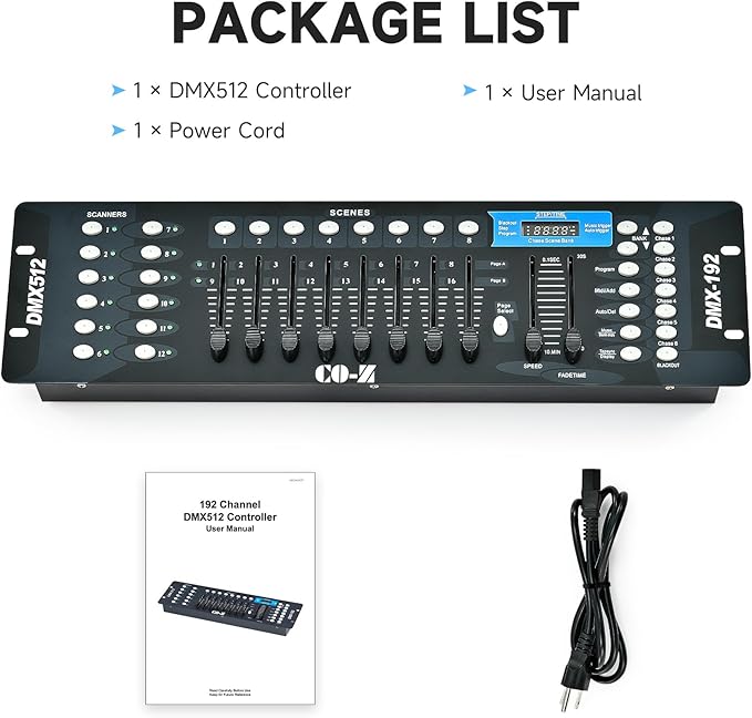 CO-Z 192 DMX 512 Stage DJ Light Controller Lighting Mixer Board Console