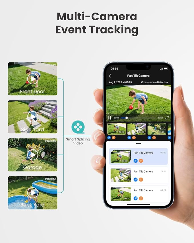 CAMSTRO 4K Security Cameras Wireless Outdoor No Subscription, 360° PTZ Home
