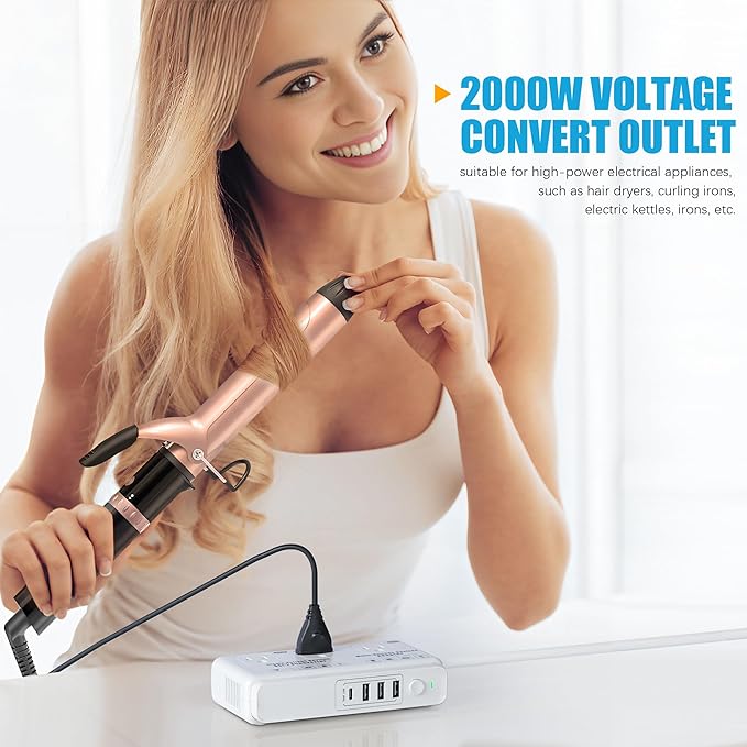 220v to 110v Travel Voltage Converter: International Universal Voltage