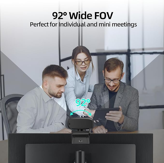 SynthMeet 4K Webcam for PC, 1080P@60FPS, 4K Camera