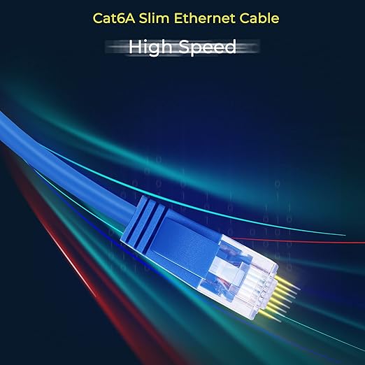 Rapink Patch Cables Cat6a 1ft Slim, Cat6a Ethernet Patch Cable 10G Support (5...