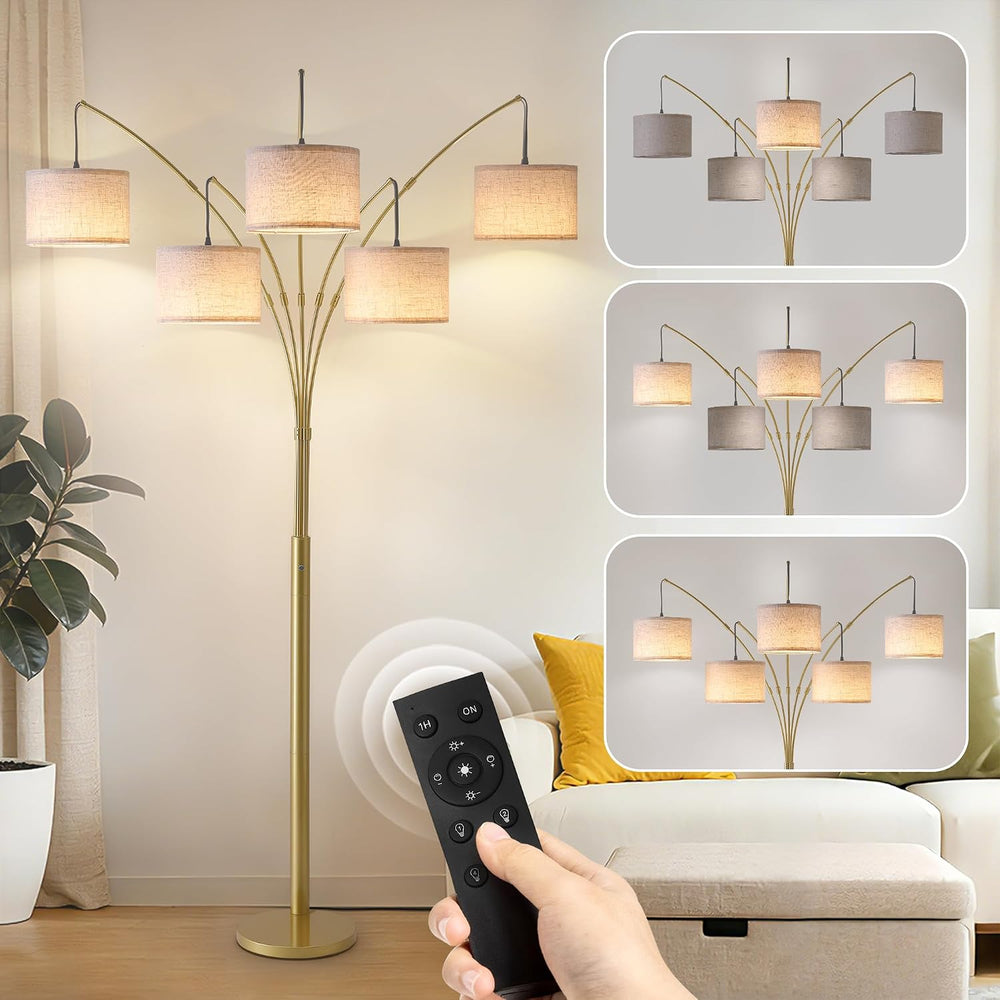 Fansdrick Gold Floor Lamps for Living Room, 4000LM Super Bright Arc Floor Lamp