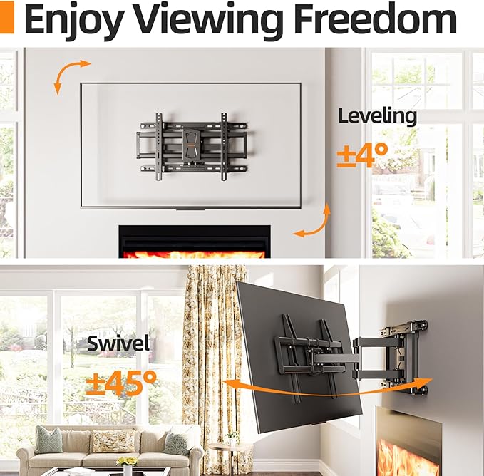 IWORKBORAD 42-86 '' Full Motion TV Wall Mount 24 Inch Studs, Heavy Du...