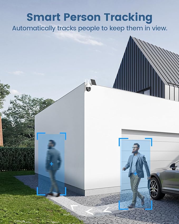 AOSU Solar Security Camera Wireless Outdoor System, 3K/5MP Battery Powered WiFi