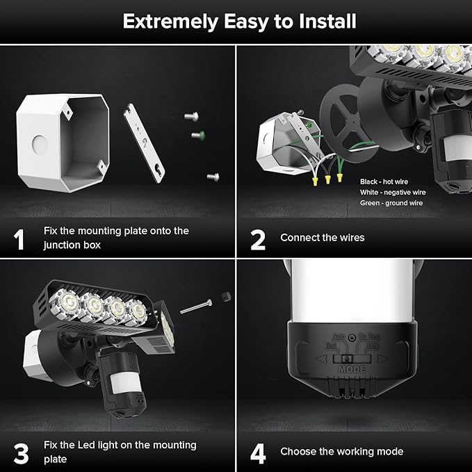 SANSI 36W 3600LM LED Motion Sensor Outdoor Light, 000 Hrs Lifespan Security