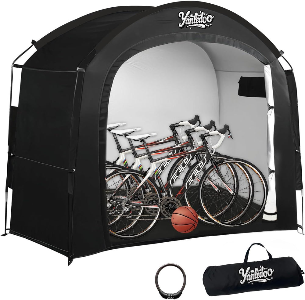 Bike Storage Tent for 2-5 Bikes, Outdoor Waterproof Shelter(Black)