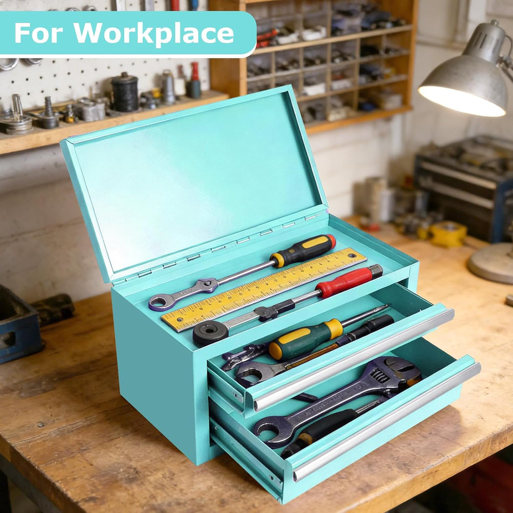 Mini Steel Tool Box with Drawers - Small Tool Chest for Small Item Storage Or...