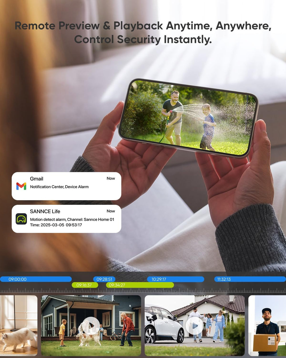 SANNCE 2K 3MP Full Color Night Vision PoE Bullet Security Camera(2 Pack)