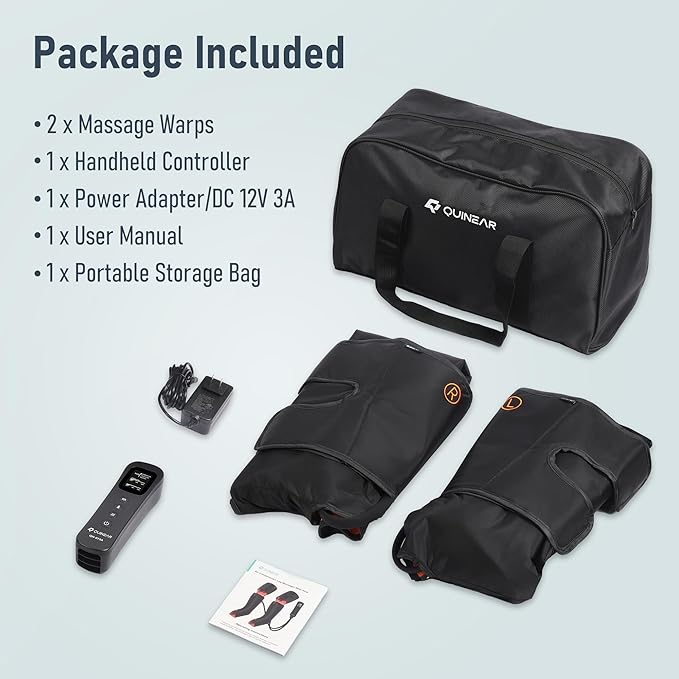 QUINEAR Leg Massager, 3-in-1 Heat and Compression Therapy, Air Compression Leg