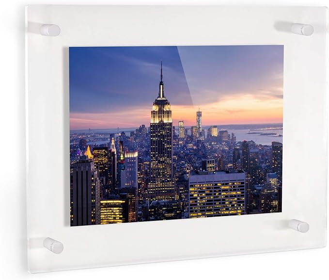 ArtToFrames 30x40 Inch Double Panel Floating Acrylic Picture Frame comes