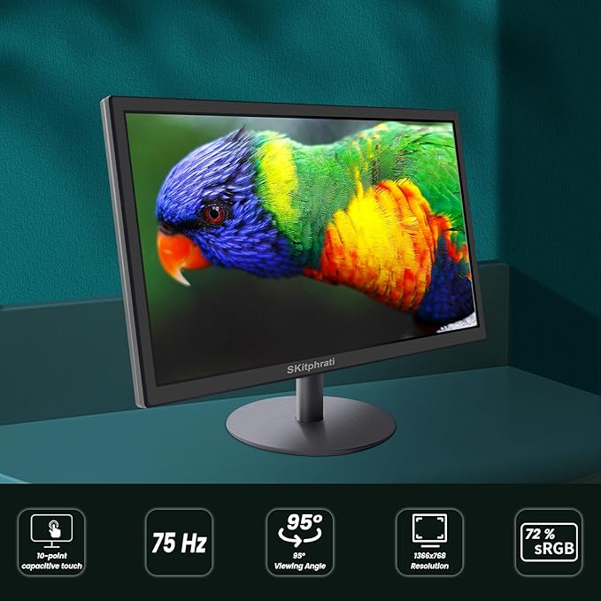 SKitphrati 18.5 Inch Touchscreen Monitor HD 1366x768, VESA Wall Mountable