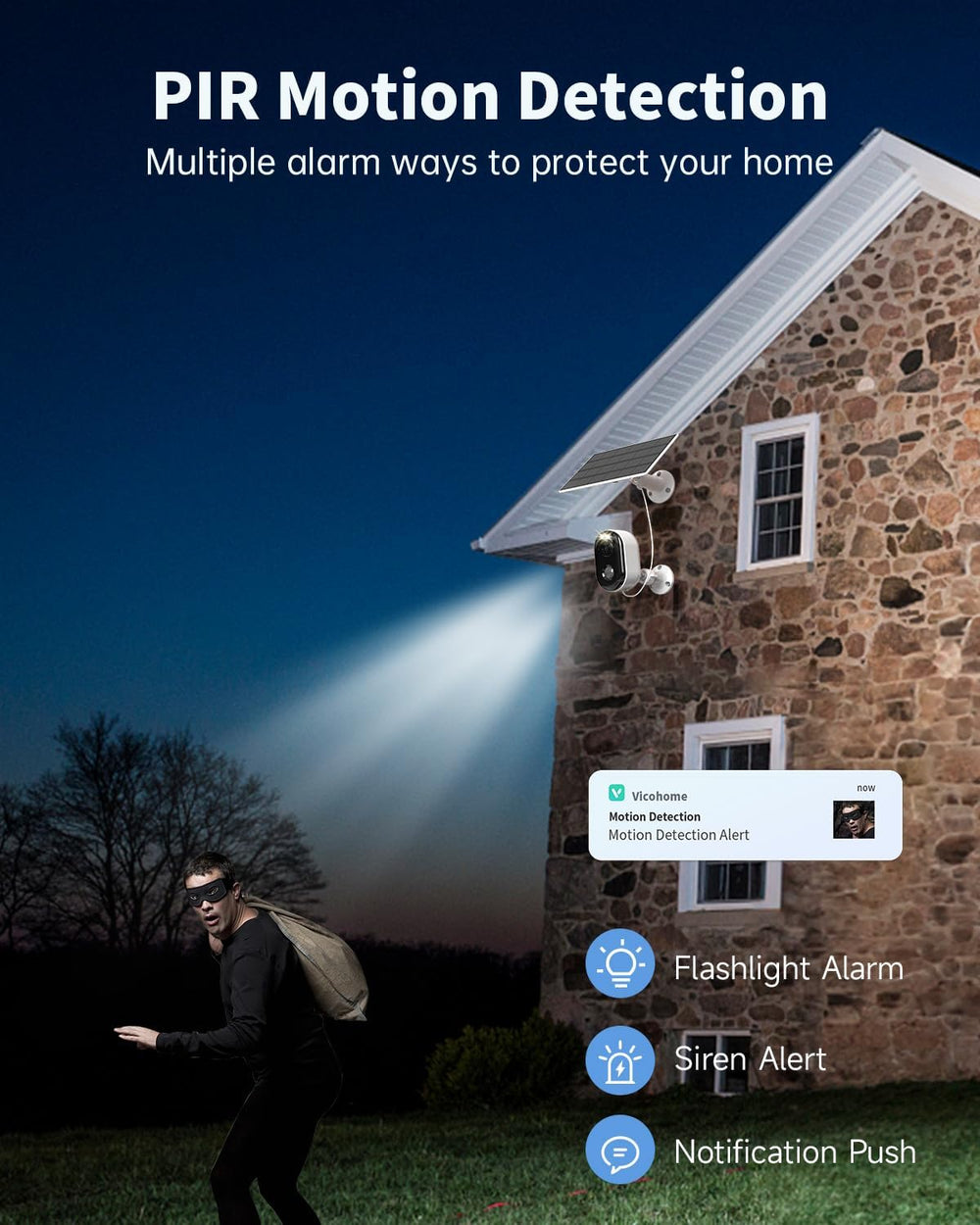 Security Cameras Wireless Outdoor, Solar Battery Powered 2k Color Night Visio...