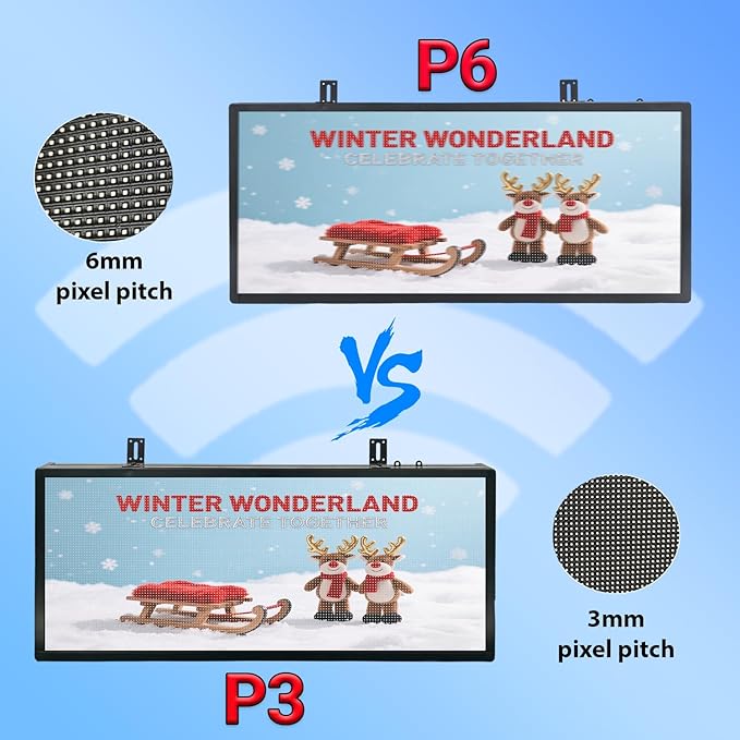 P6 Programmable LED Sign 40"x17", Outdoor Waterproof Digital Messag...