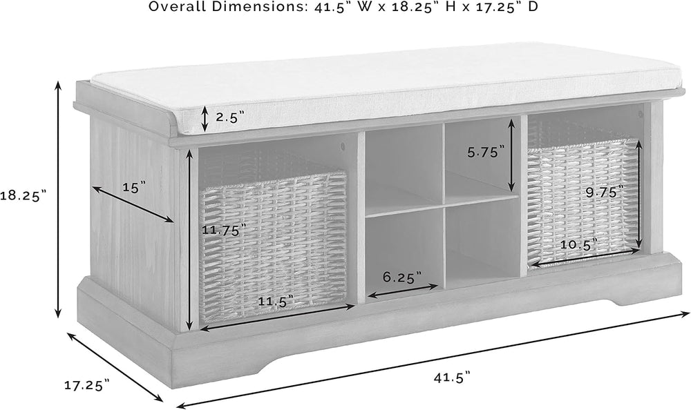 Crosley Furniture Brennan Entryway Bench, Shoe Rack