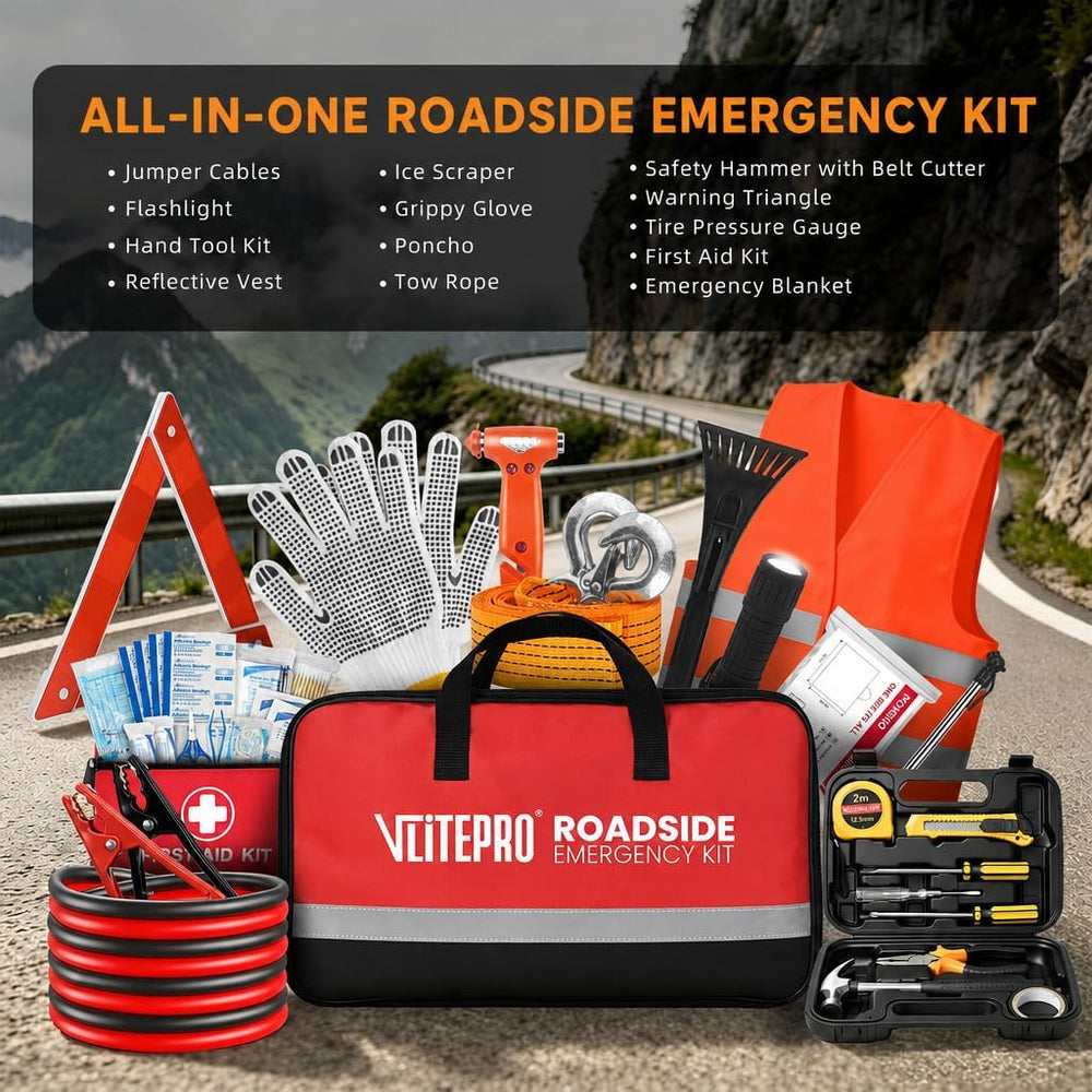Roadside Emergency Car Kit for New Drivers, Families & Travel