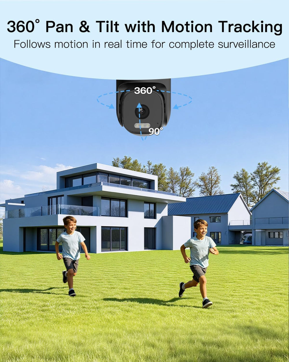 VIMTAG 2.5K Pan/Tilt Wired Outdoor Security Camera for Home, Dual-Band WiFi