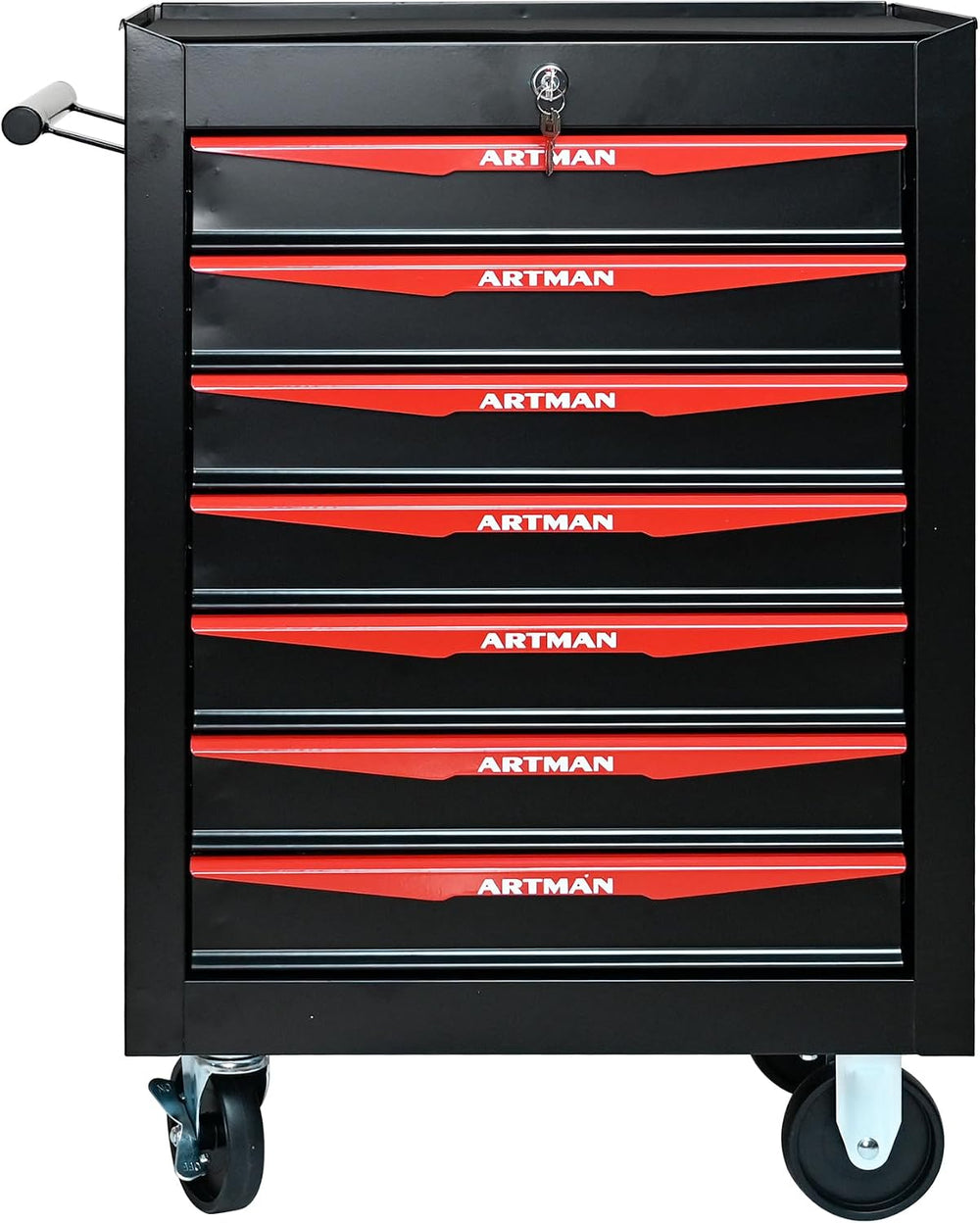 Heavy Duty 7-Drawer Rolling Tool Chest, Key Lock Tool Storage Cabinet with Lo...