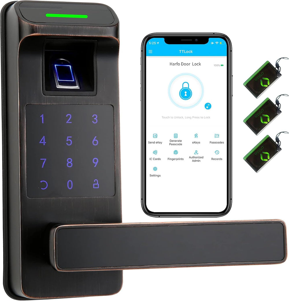 Fingerprint Door Lock, Heavy Duty Full APP Control Touchscreen Keypad