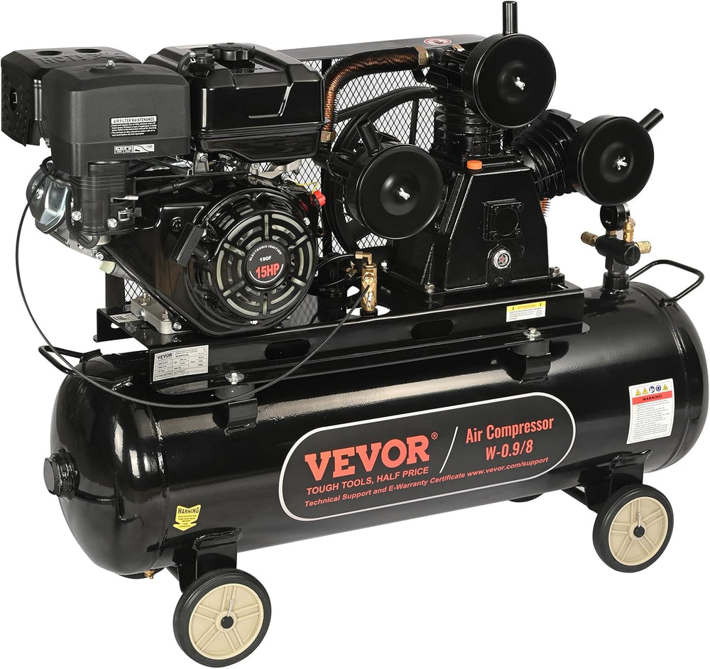 VEVOR 15HP Gas Powered Air Compressor, 30 Gallon Horizontal Air Compressor Ta...