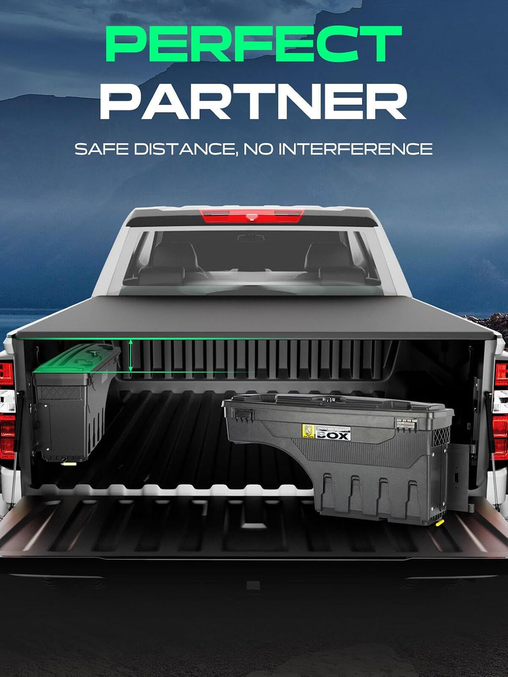 YHTAUTO Driver & Passenger Side Truck Bed Storage Tool Box for Dodge Ram