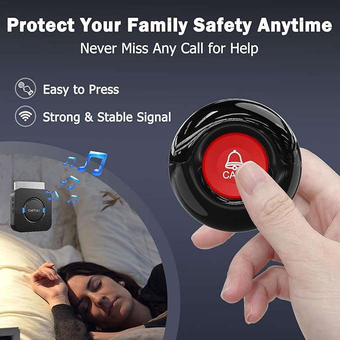 CallToU Caregiver Pager Alert Button Intercoms Wireless