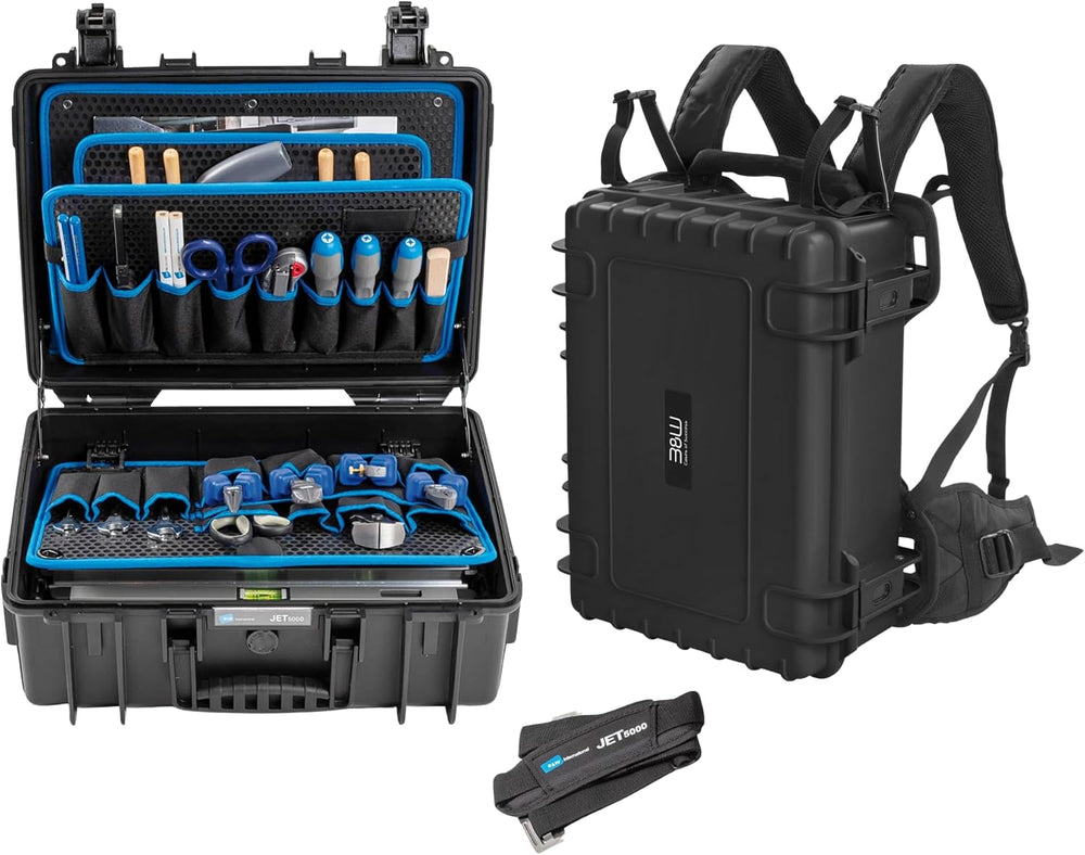 B&W INTERNATIONAL Jet 5000 Outdoor Tool Case with Pocket Tool Boards, Black