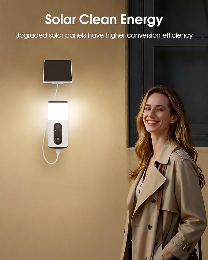 ARCCTV Floodlight Camera with Solar Panel, 4MP Battery Powered Security Cameras