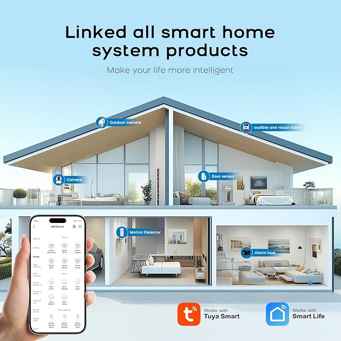PGST WiFi Alarm System for Home Security, DIY Door Alarm Sensors, Tuya App