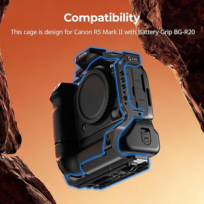 SmallRig R5 Mark II with Battery Grip BG-R20 Camera Cage