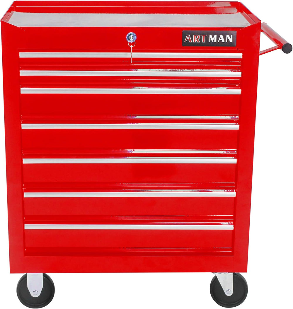 7 Drawers Rolling Tool Cart on Wheels, Multifunctional Organizer Tool Chest T...