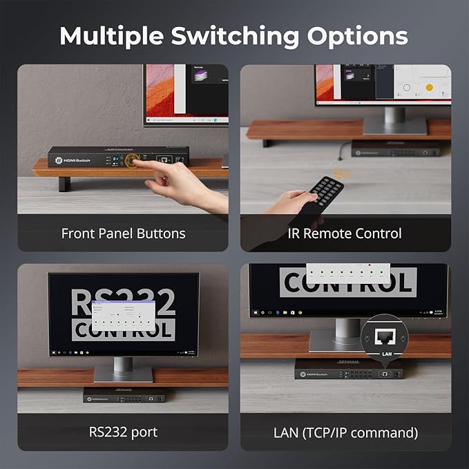 TESmart 8×1 HDMI Switch 8 in 1 Out 4K @ 60Hz HDCP