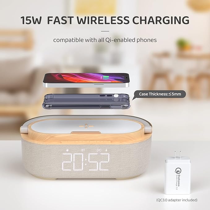 COLSUR Bluetooth Speaker Alarm Clock