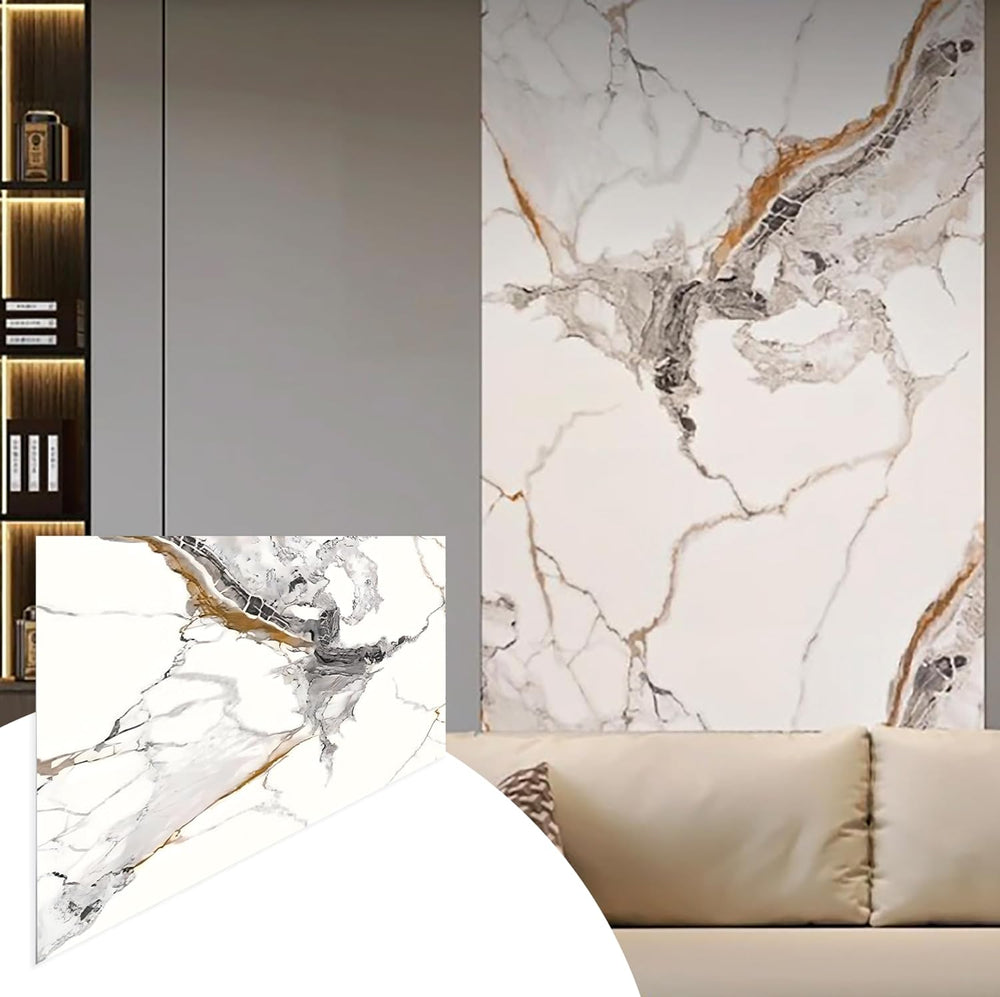 Dundee Deco Faux Marble Wall Panels - 2 ft X 4 ft - Glossy (4 Pack)