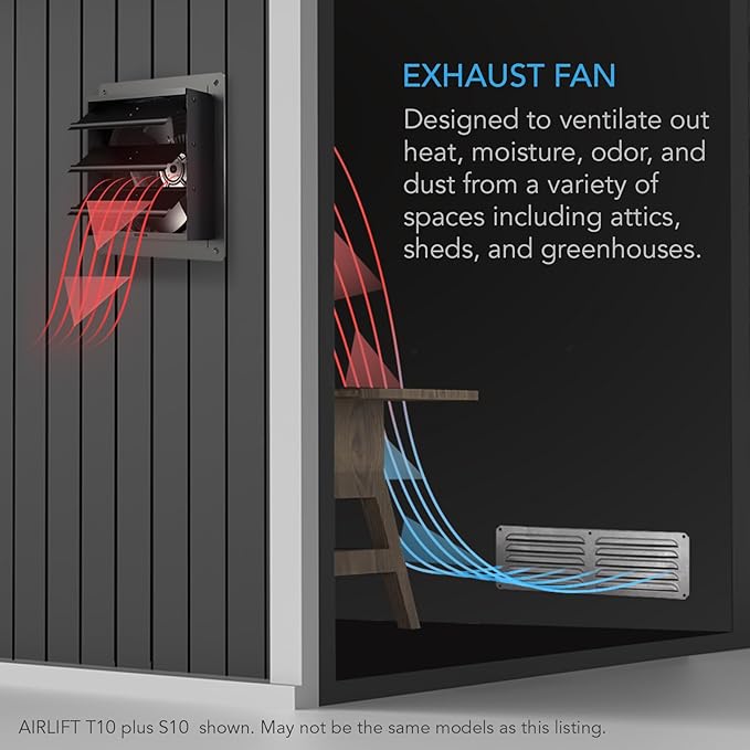 AC Infinity AIRLIFT T10, Shutter Exhaust Fan 10"