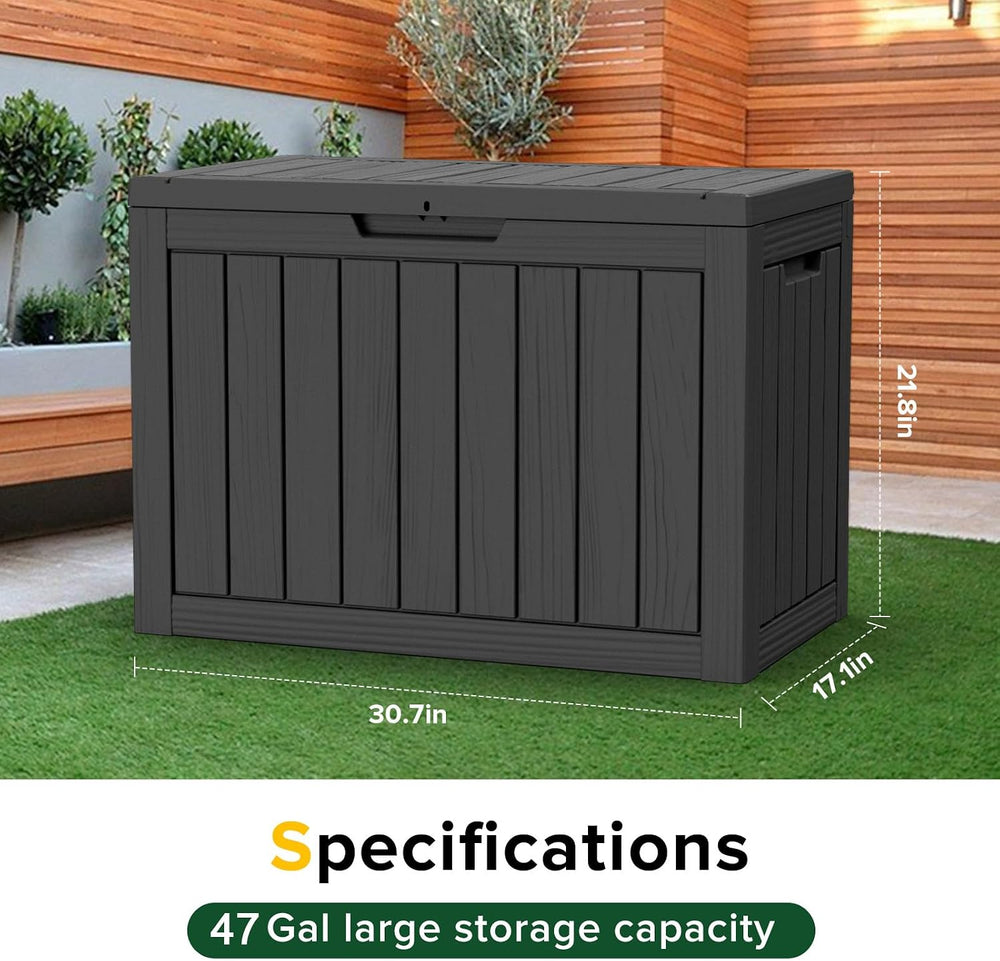 Deck Box Large Outdoor Storage for Patio Furniture, Outdoor Cushions, Garden ...