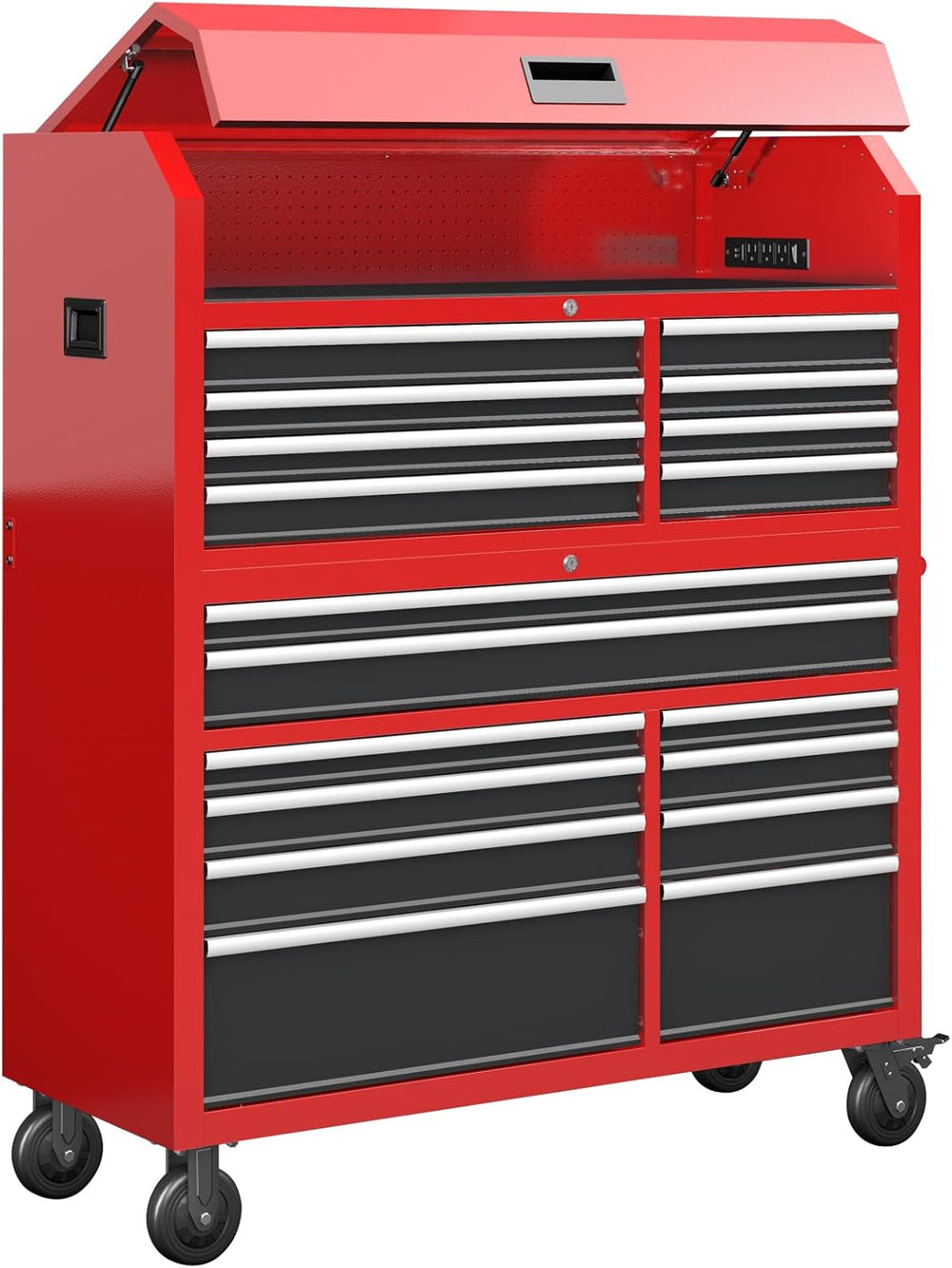 LARBANKE 60'' Rolling Tool Chest Combo, 18-Drawer Heavy Duty Steel To...