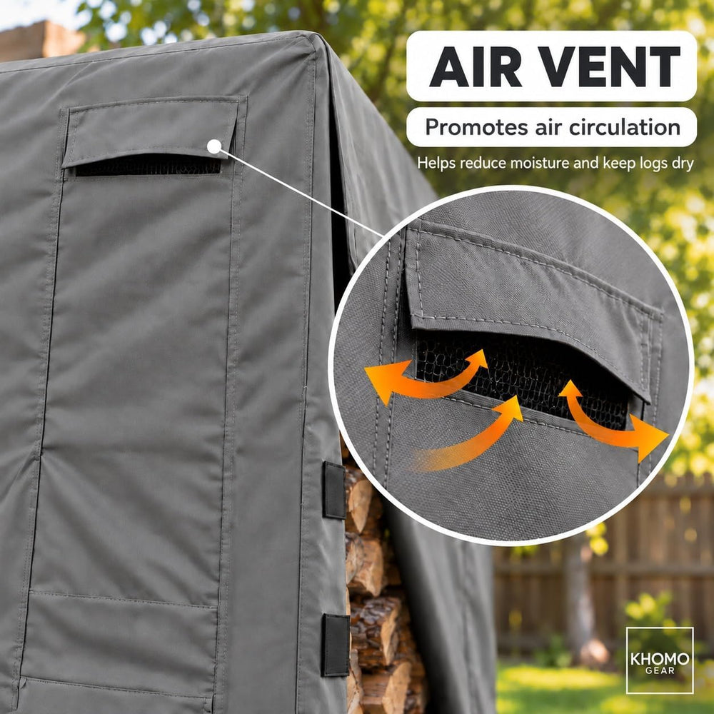 Firewood Rack Cover 4ft Waterproof, Outdoor Log Rack Cover with Easy-Load Fro...