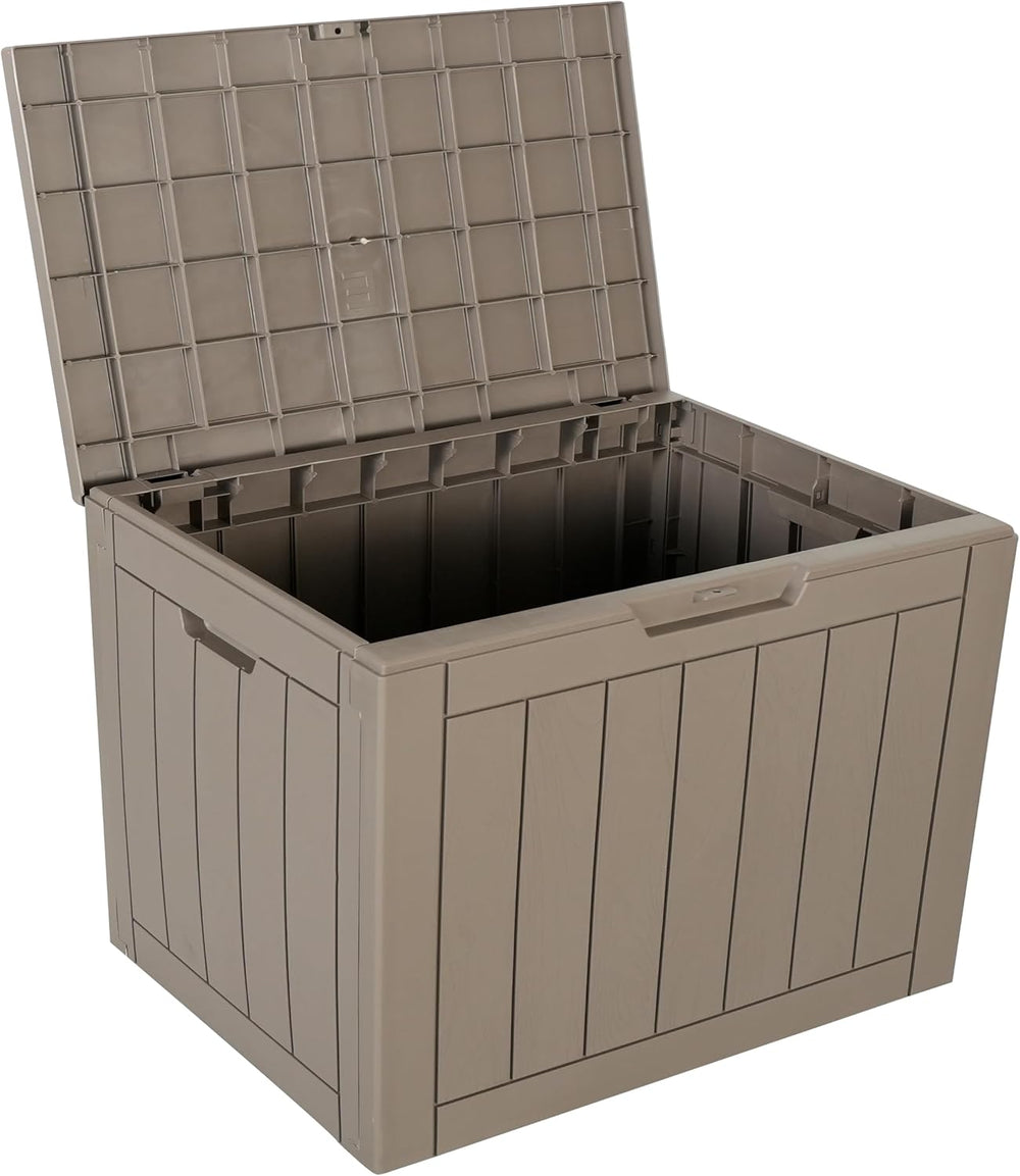 BTEXPERT Indoor Outdoor Storage Box, 30 Gallon Resin Deck Container for Packa...