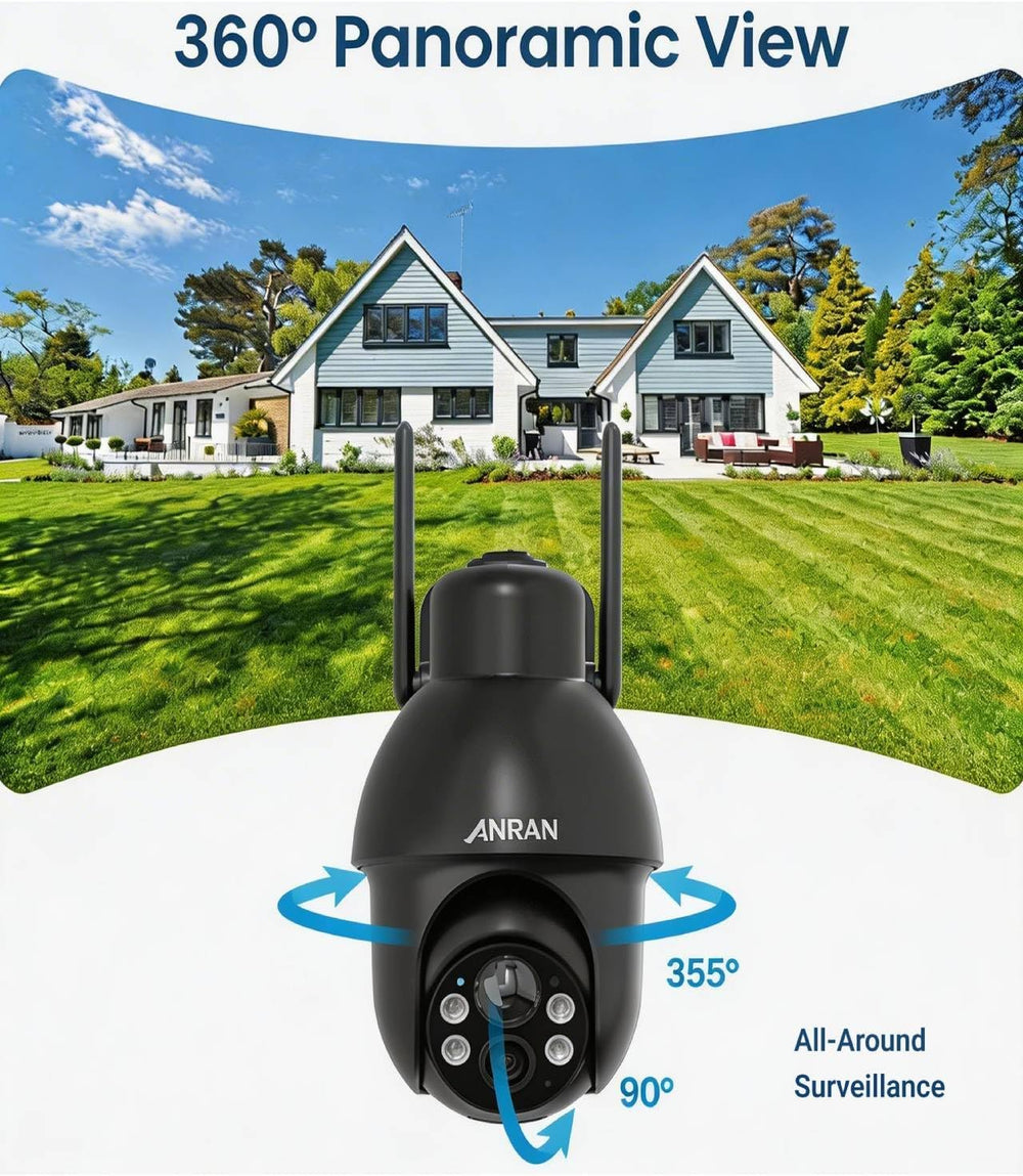 ANRAN Solar Security Cameras Wireless Outdoor 2K WiFi Camera for Home