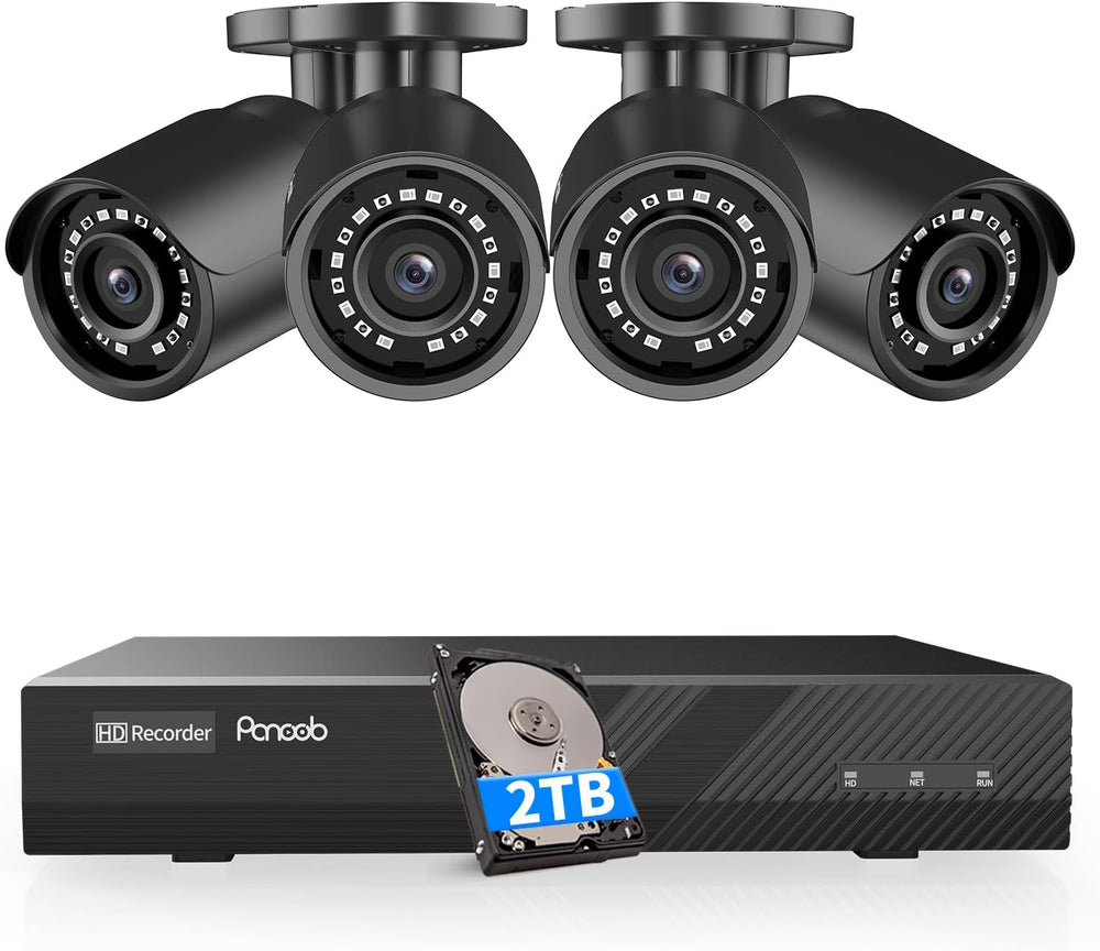 4 Camera Security System 8 Channel PoE with 2TB HDD, PB37F30408-5M