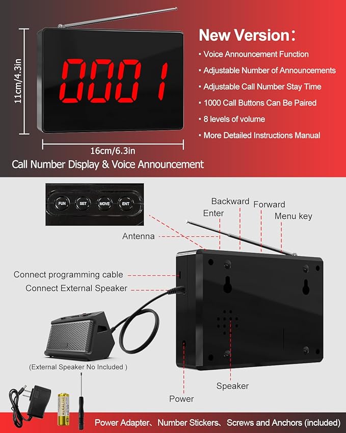 CallToU Wireless Caregiver Pager Nurse Calling System 1000+ft Call Bell Patients