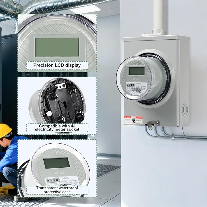 Digital Electric Meter for RV & Home, CL200 KWH Watt Meter for RV Pedesta...