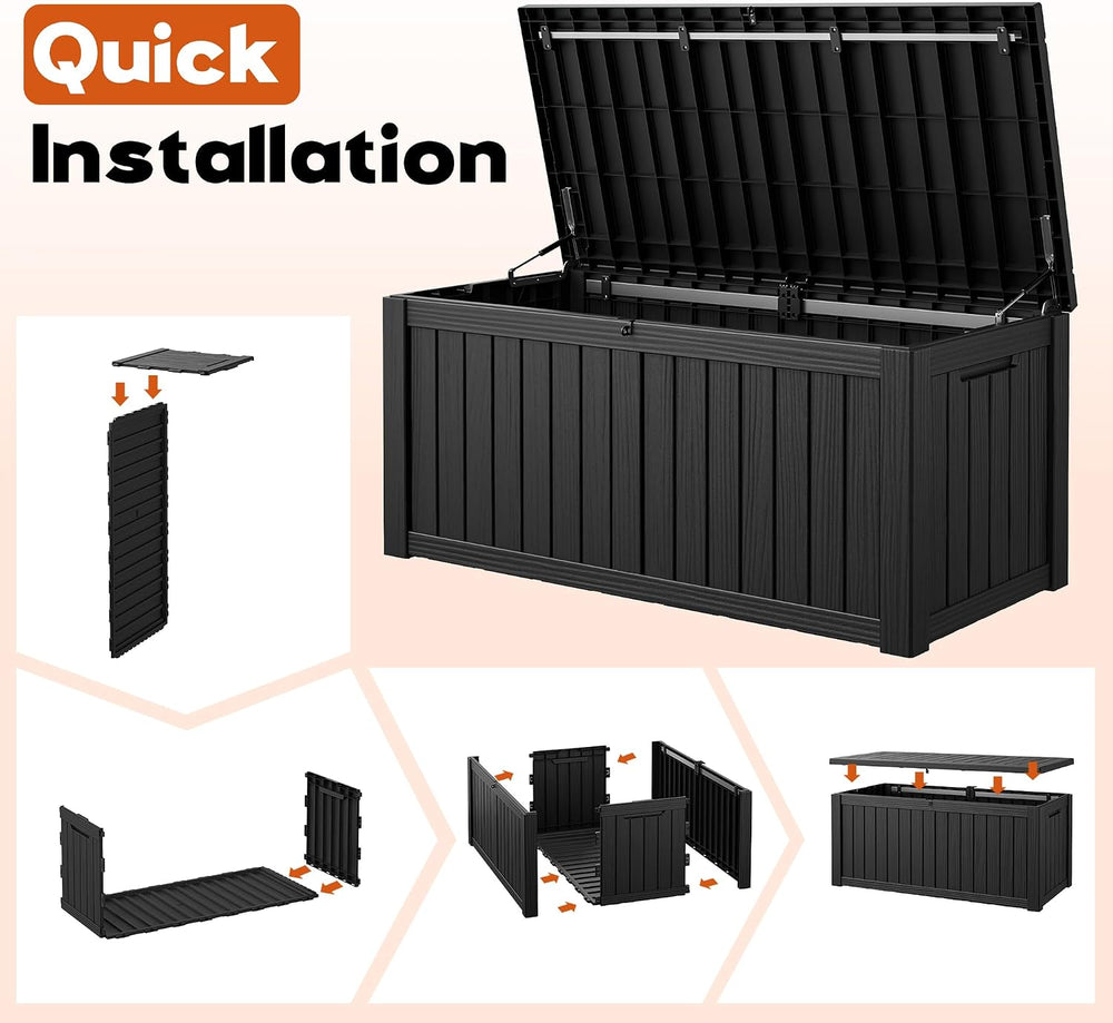 Outdoor Deck Storage Box,Resin Deck Boxes Indoor and outdoor, Waterproof Stor...